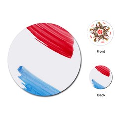 Tricolor Banner Watercolor Painting Art Playing Cards (round)  by picsaspassion