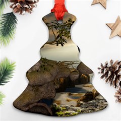 The Lonely Wolf On The Flying Rock Christmas Tree Ornament (two Sides) by FantasyWorld7