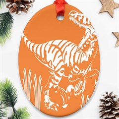 Animals Dinosaur Ancient Times Ornament (oval) by Mariart