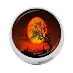 Helloween Midnight Graveyard Silhouette 4-port Usb Hub (two Sides)  by Mariart