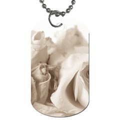 Vintage Rose Shabby Chic Background Dog Tag (one Side) by Celenk