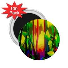 Abstract Vibrant Colour Botany 2 25  Magnets (100 Pack)  by Celenk