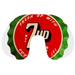 Fresh Up With  7 Up Bottle Cap Tin Metal Travel Neck Pillows Back