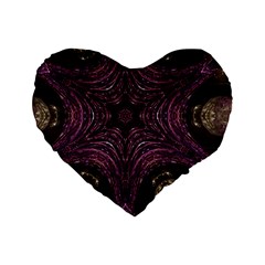 Pink Purple Kaleidoscopic Design Standard 16  Premium Heart Shape Cushions by yoursparklingshop