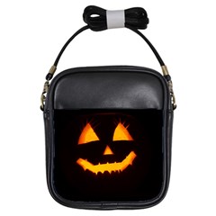 Pumpkin Helloween Face Autumn Girls Sling Bags by Celenk