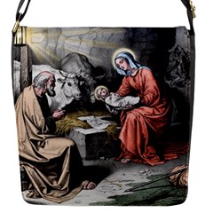 The Birth Of Christ Flap Messenger Bag (s) by Valentinaart