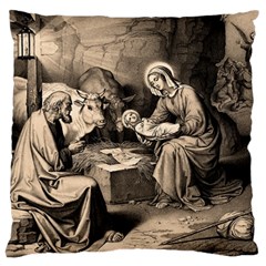 The Birth Of Christ Large Cushion Case (two Sides) by Valentinaart