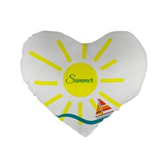 Summer Beach Holiday Holidays Sun Standard 16  Premium Heart Shape Cushions by Celenk