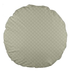 Rich Cream Stitched And Quilted Pattern Large 18  Premium Round Cushions by PodArtist