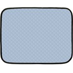 Powder Blue Stitched and Quilted Pattern Double Sided Fleece Blanket (Mini)  35 x27  Blanket Back