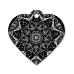 Mandala Psychedelic Neon Dog Tag Heart (Two Sides) Front