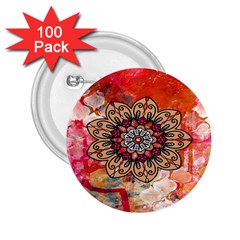 Mandala Art Design Pattern Ethnic 2 25  Buttons (100 Pack)  by Celenk