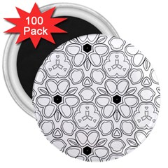 Pattern Zentangle Handdrawn Design 3  Magnets (100 Pack) by Celenk