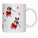 Pug Xmas Pattern White Mugs Right