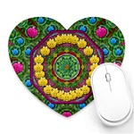 Bohemian Chic In Fantasy Style Heart Mousepads Front