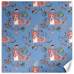 Dog Corgi Pattern Canvas 16  X 16   by Celenk