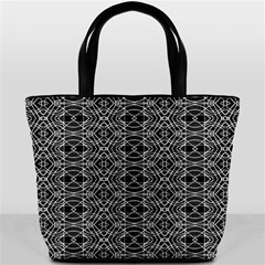 Black And White Ethnic Pattern Bucket Bags by dflcprints