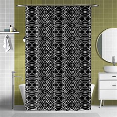 Black And White Ethnic Pattern Shower Curtain 48  X 72  (small)  by dflcprints