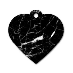 Black Texture Background Stone Dog Tag Heart (one Side) by Celenk