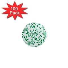 Leaves Foliage Green Wallpaper 1  Mini Magnets (100 Pack)  by Celenk