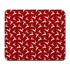 Red Reindeers Large Mousepads by patternstudio