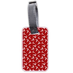 Red Reindeers Luggage Tags (two Sides) by patternstudio