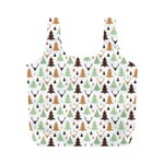 Reindeer Christmas Tree Jungle Art Full Print Recycle Bags (M)  Back