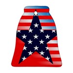 Patriotic American Usa Design Red Ornament (Bell) Front