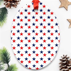 Patriotic Red White Blue Stars Usa Ornament (oval) by Celenk