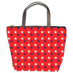 Patriotic Red White Blue Usa Bucket Bags by Celenk