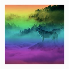 Yellowstone Wolfs Sunset Medium Glasses Cloth (2-side) by PodArtist