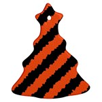 Black Orange Pattern Christmas Tree Ornament (Two Sides) Back