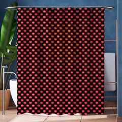 Sexy Red And Black Polka Dot Shower Curtain 60  X 72  (medium)  by PodArtist