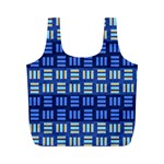 Textiles Texture Structure Grid Full Print Recycle Bags (M)  Front