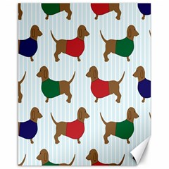 Dachshund Dog Cartoon Art Canvas 16  X 20   by Celenk