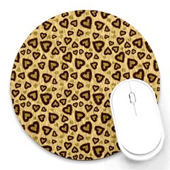 Leopard Heart 01 Round Mousepads by jumpercat