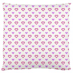 Pixel Hearts Large Cushion Case (one Side) by jumpercat