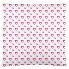 Pixel Hearts Large Flano Cushion Case (two Sides) by jumpercat