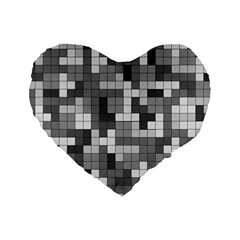 Tetris Camouflage Urban Standard 16  Premium Flano Heart Shape Cushions by jumpercat