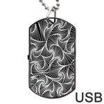 Fractal Sketch Dark Dog Tag USB Flash (Two Sides) Front