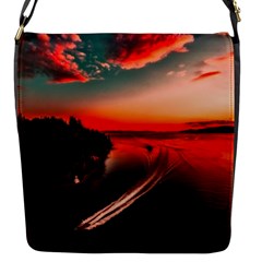 Sunset Dusk Boat Sea Ocean Water Flap Messenger Bag (s) by BangZart