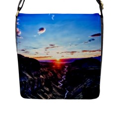 Iceland Landscape Mountains Stream Flap Messenger Bag (l)  by BangZart