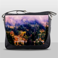 Landscape Fog Mist Haze Forest Messenger Bags by BangZart