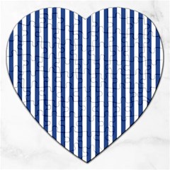 Blue Stripes Jigsaw Puzzle (heart) by jumpercat