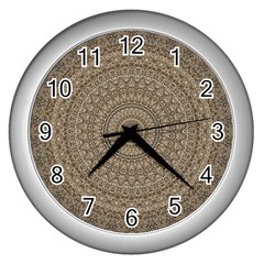 Background Mandala Wall Clocks (silver)  by BangZart