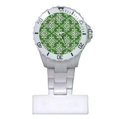 St Patrick S Day Damask Vintage Plastic Nurses Watch by BangZart