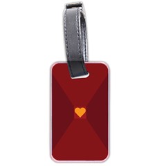 Heart Red Yellow Love Card Design Luggage Tags (two Sides) by BangZart