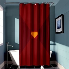 Heart Red Yellow Love Card Design Shower Curtain 36  X 72  (stall)  by BangZart