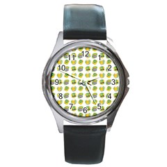 St Patrick S Day Background Symbols Round Metal Watch by BangZart