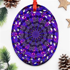 Purple Kaleidoscope Mandala Pattern Oval Filigree Ornament (two Sides) by Celenk